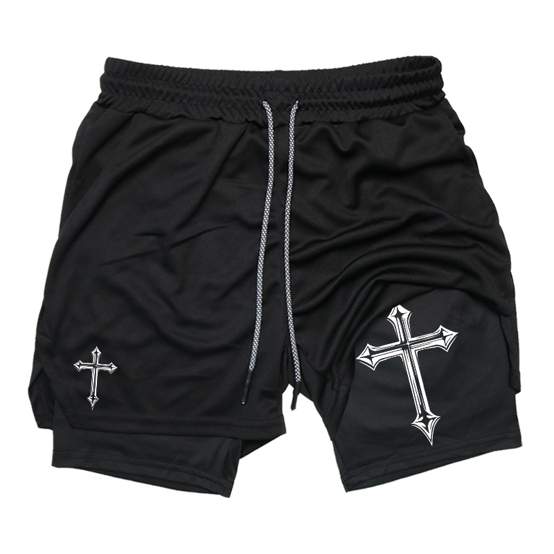 Crossfit Gear For Men - Pantalones Cortos Deportivos 2 en 1