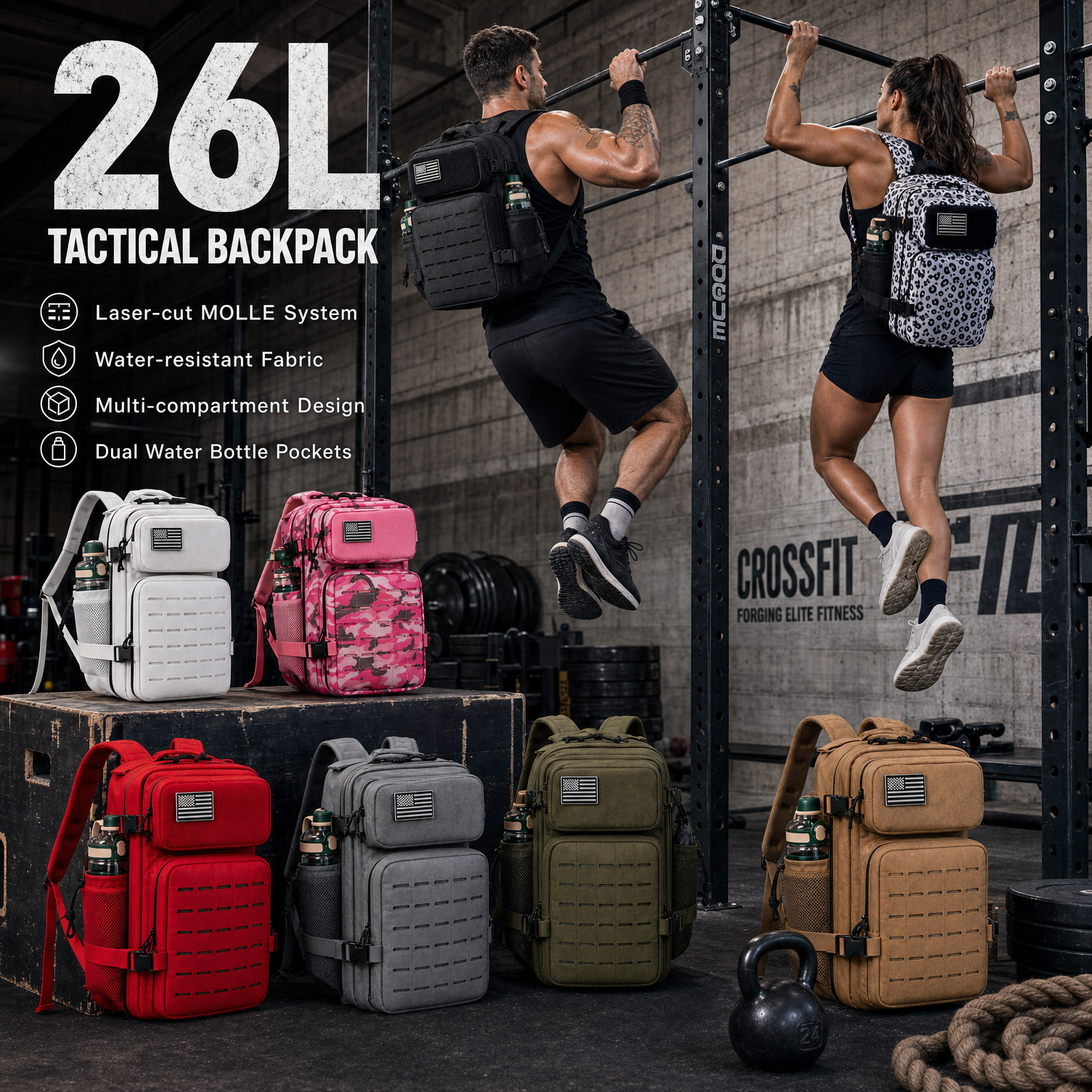 Gear For Crossfit - Mochila de gimnasio de 26L para