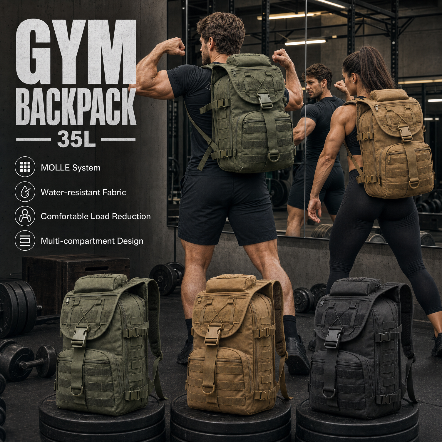 Gear For Crossfit - Mochila de entrenamiento de gimnasio de